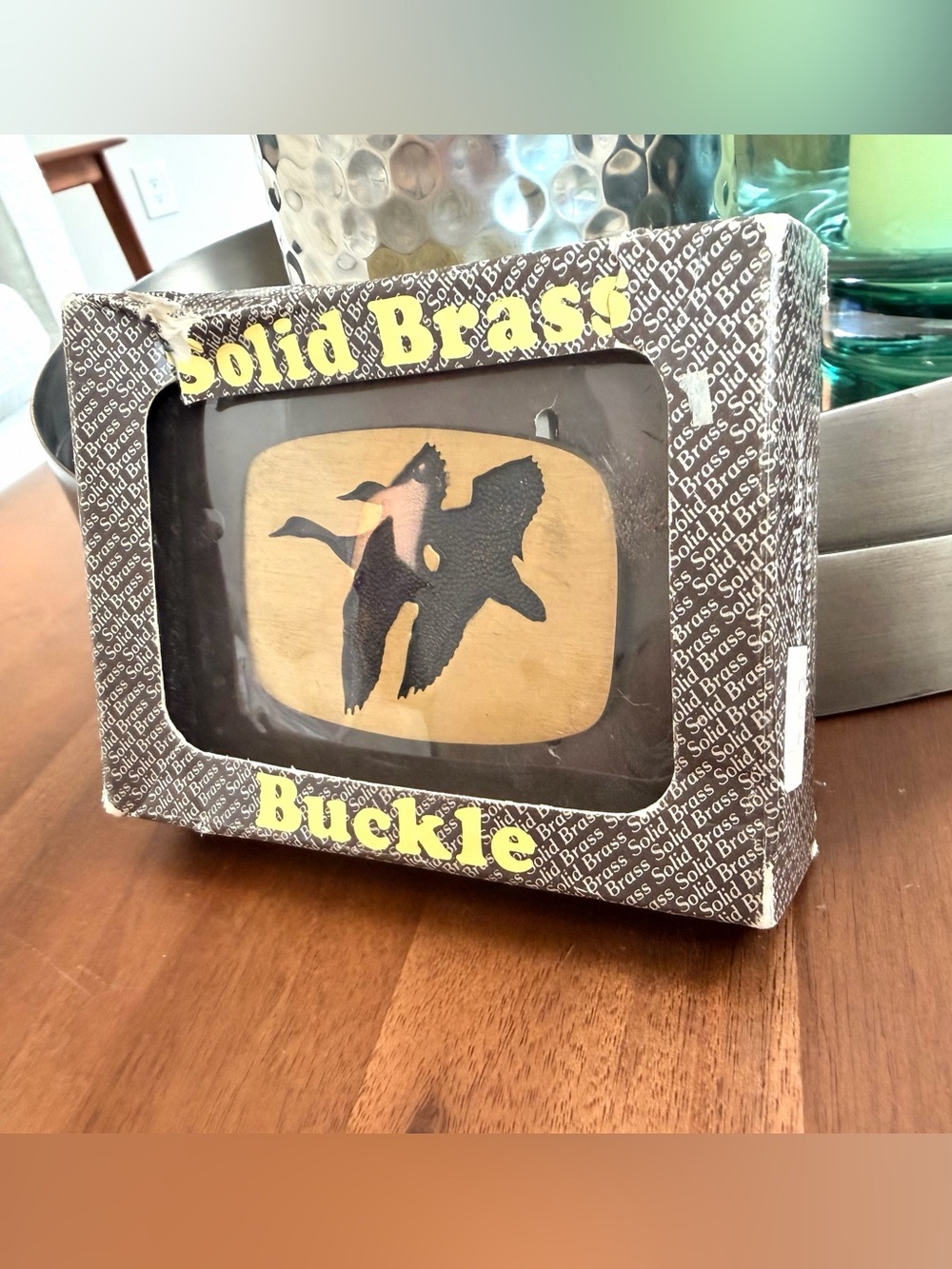 Vintage 1979 BTS Solid Brass Duck Belt Buckle NOS Original Box - Picture 2 of 7